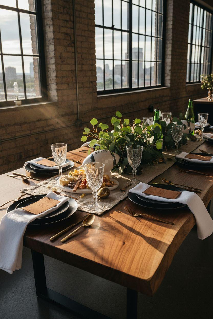 Super Bowl tablescape - warm golden hour styling