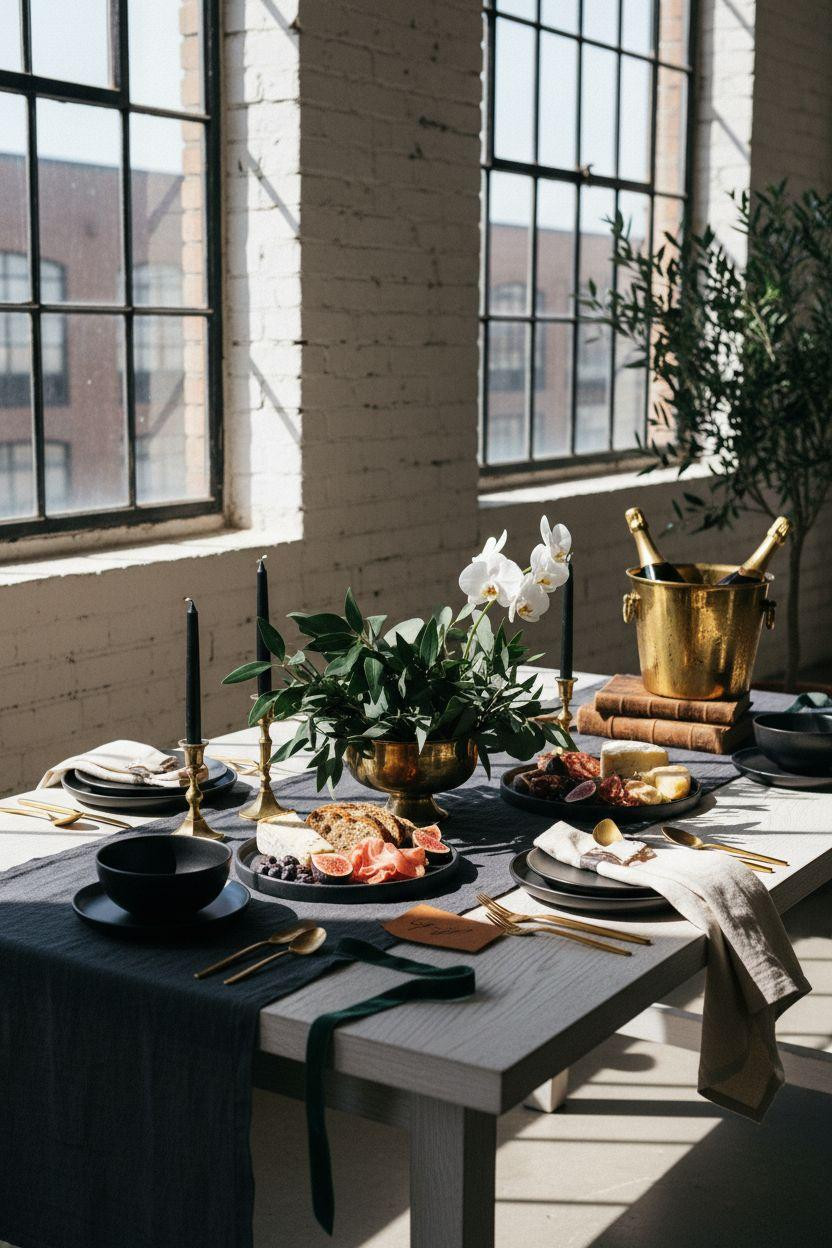 Super Bowl tablescape - elevated game day dining with natural light