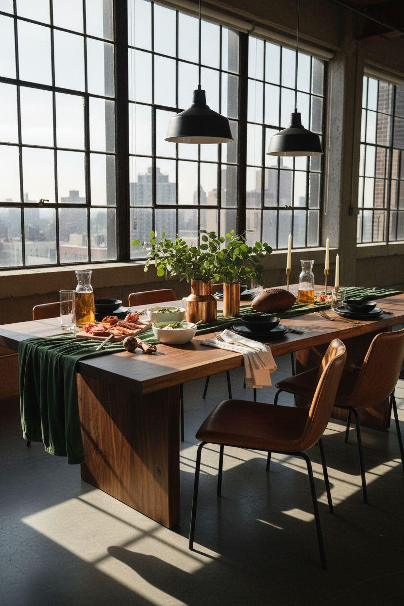 Super Bowl tablescape - editorial food styling with slate and copper