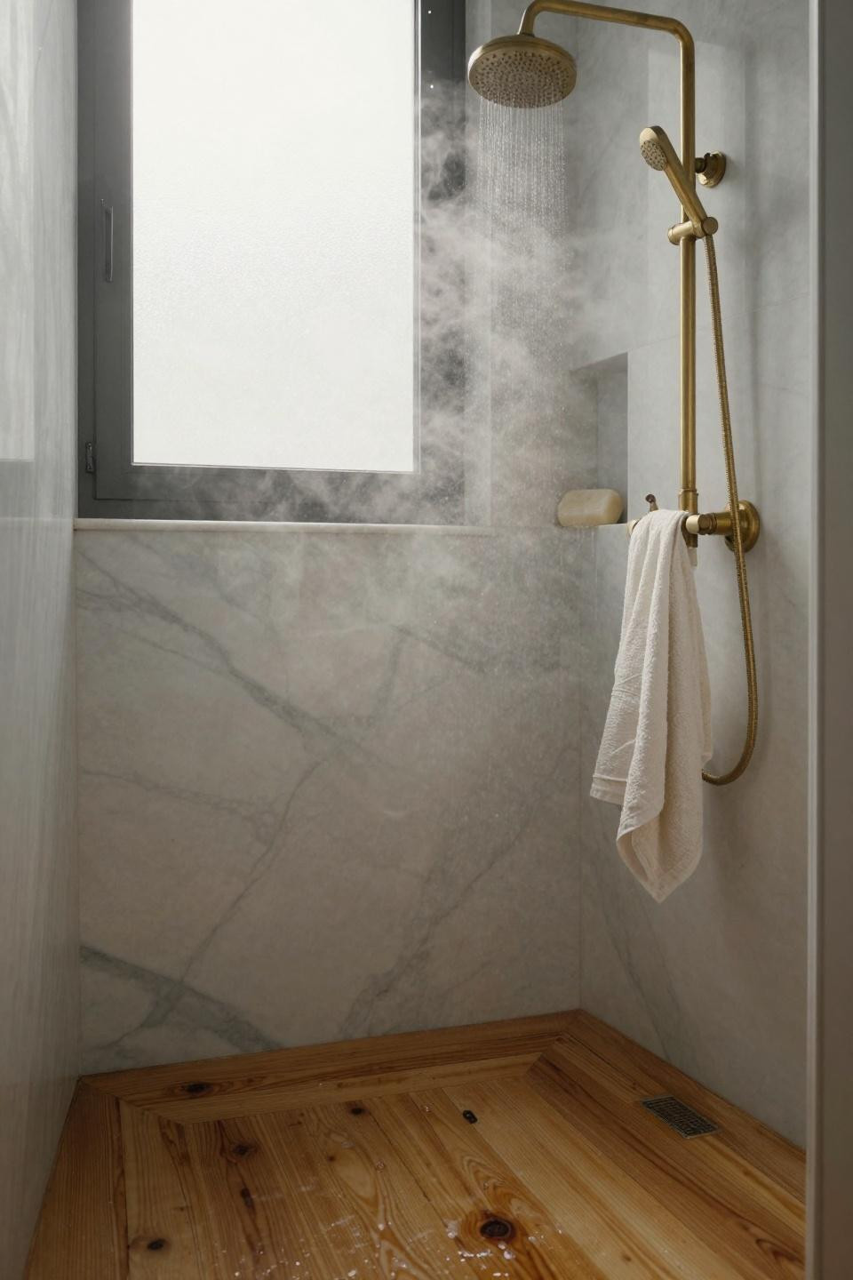 Master Bath Ideas - floor-to-ceiling marble shower