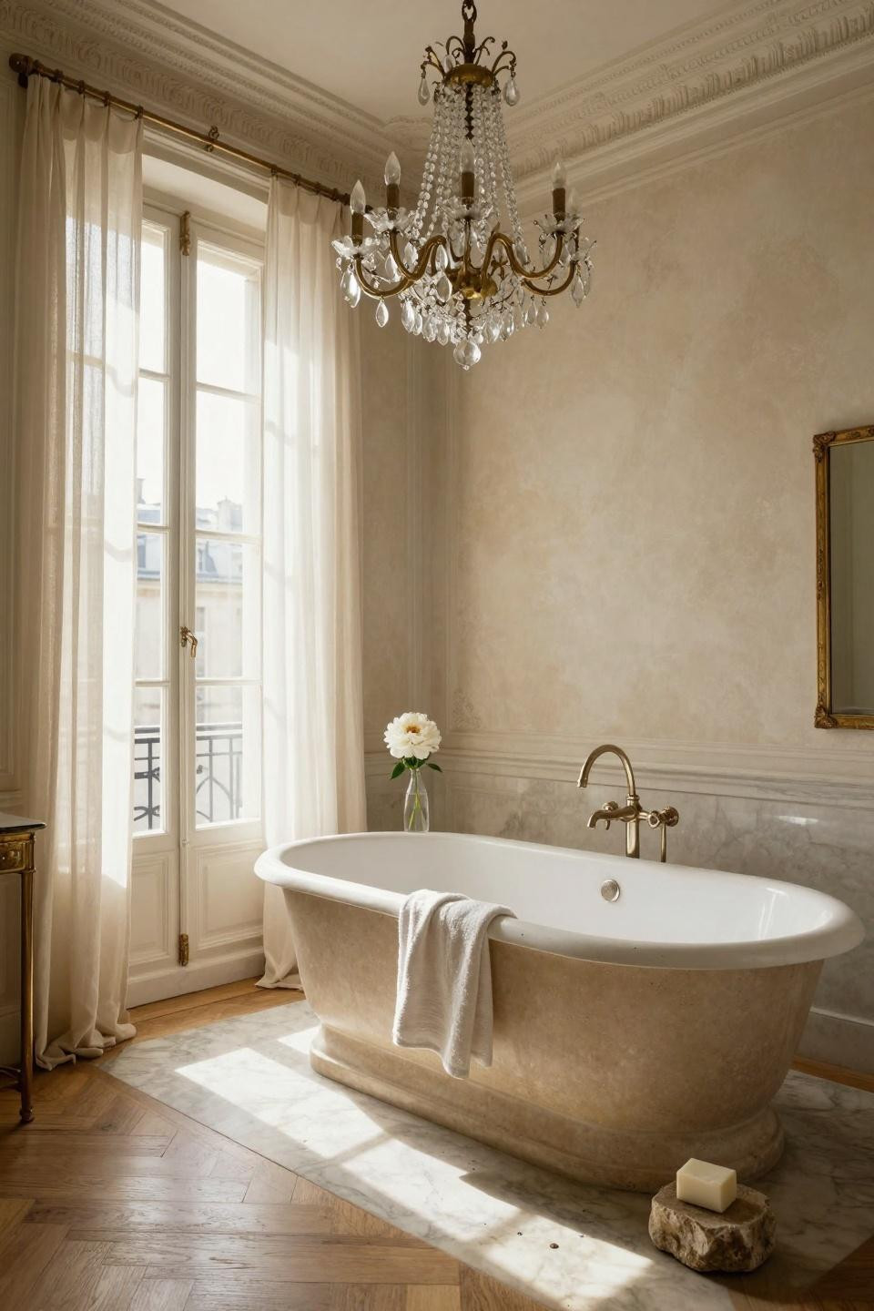 Master Bath Ideas - classical bath with fluted details