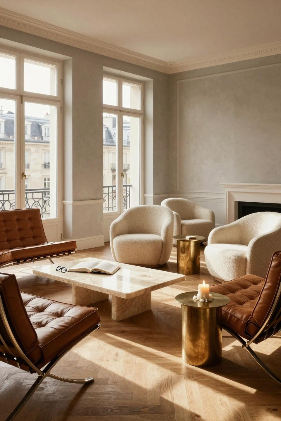 2 Chairs Sitting Area with two distinct conversation zones in one room