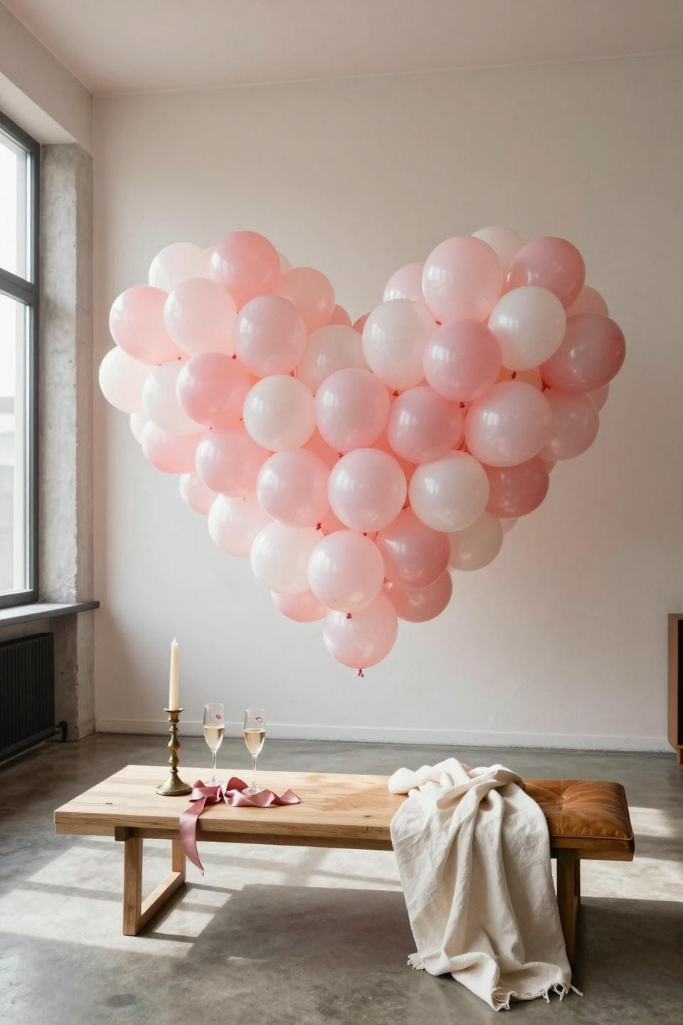 Valentine's Day Balloon Heart Wall minimalist photoshoot backdrop