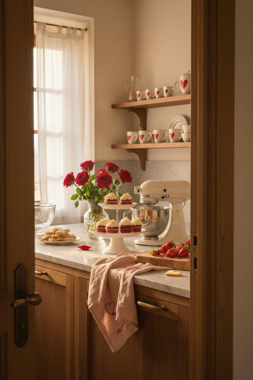 Valentine's kitchen decor - love theme styling