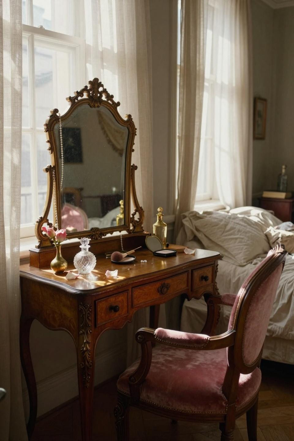 vintage vanity French provincial style