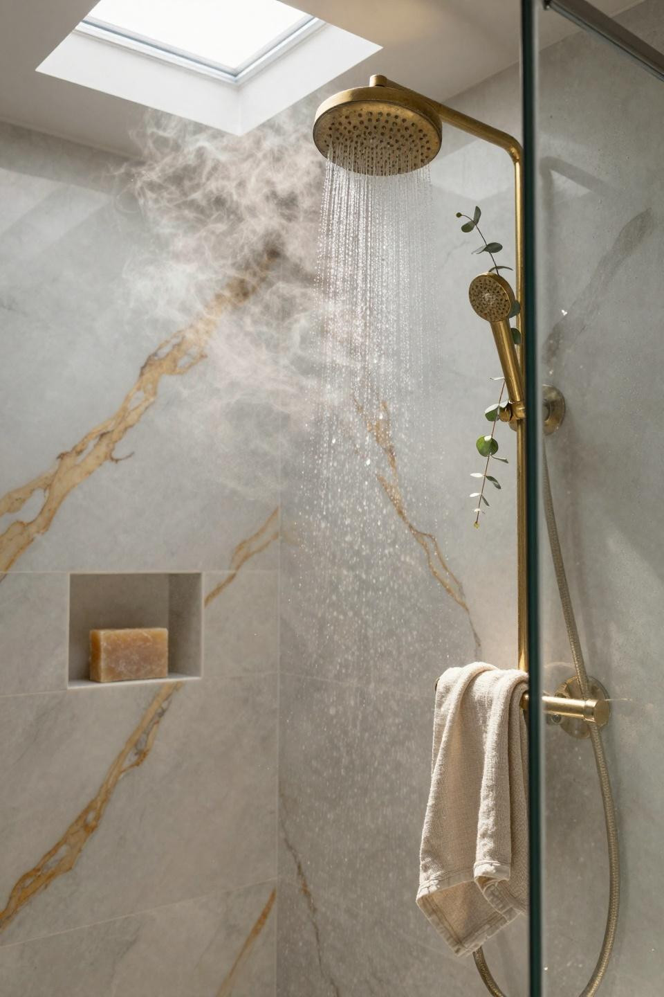 Master Shower Ideas - luxurious marble wet room detail