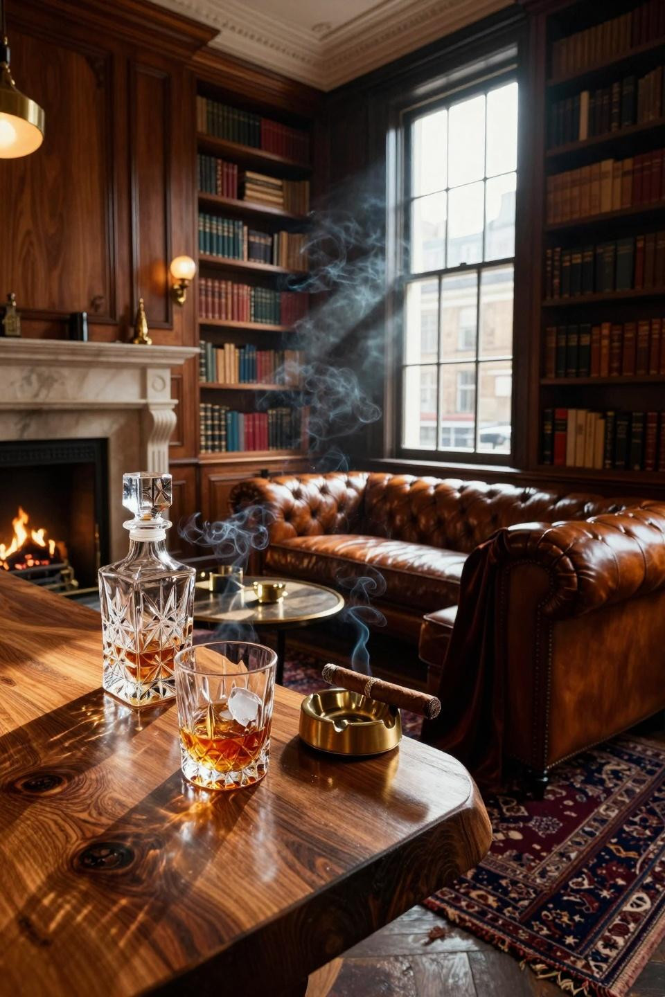 Whiskey lounge home inspired by London townhouse style