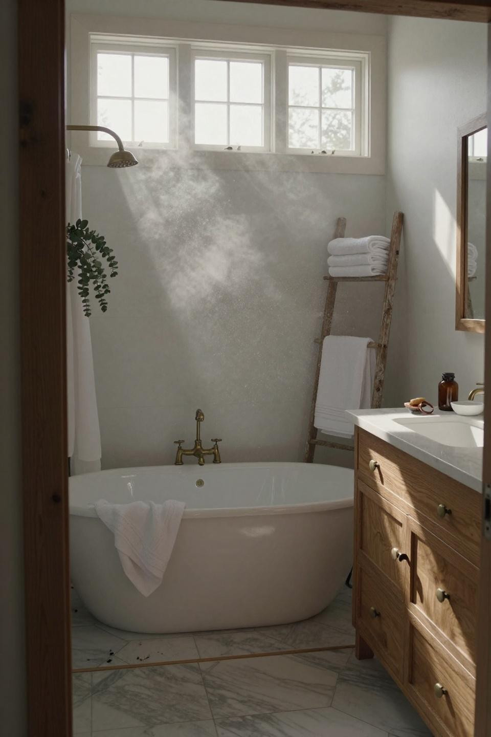 Farmhouse Bathroom with natural light