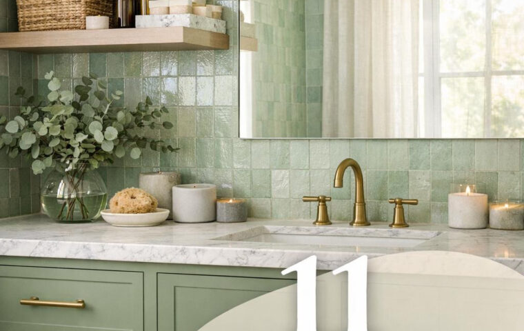 11 green bathrooms that feel like stepping into a Tokyo spa at dawn