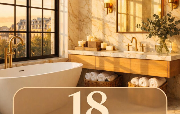 18 bathrooms that feel like walking into a Parisian spa at golden hour