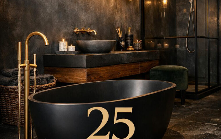 25 moody master bathrooms that feel like stepping into shadow and steam