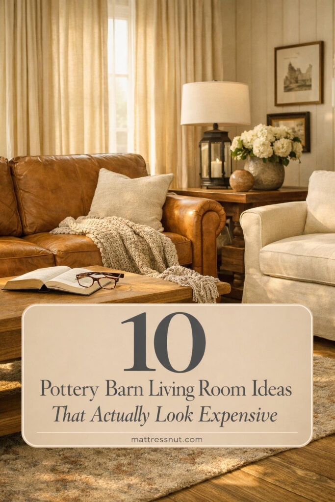 Elegant living room featuring cream upholstered sofas, wooden coffee table, neutral throw pillows, and layered textiles in warm tones