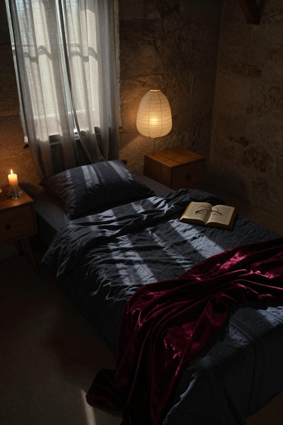 Dark Cozy Bedroom Ideas Romantic - handmade paper lantern aged cream parchment