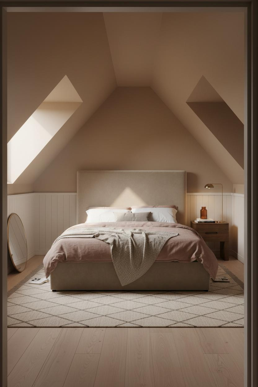 Attic Bedroom Angled Ceiling Dormer