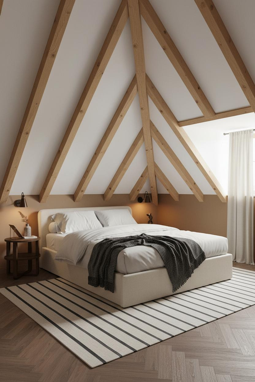 Attic Bedroom Angled Ceilings Dormer Window