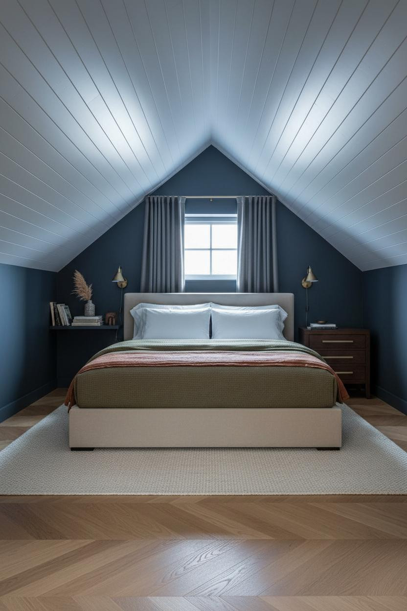 Attic Bedroom Ideas Indigo Sloped Ceiling