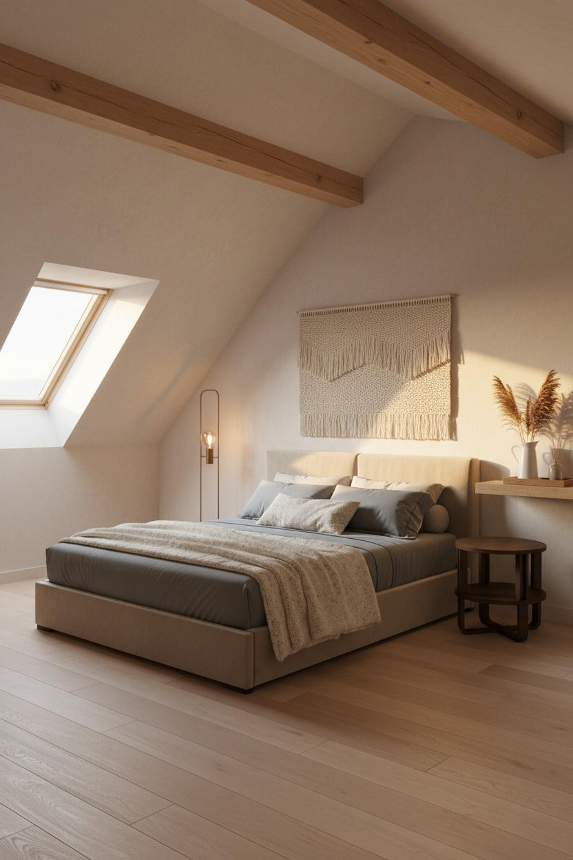 Attic Bedroom Japandi Bed Platform