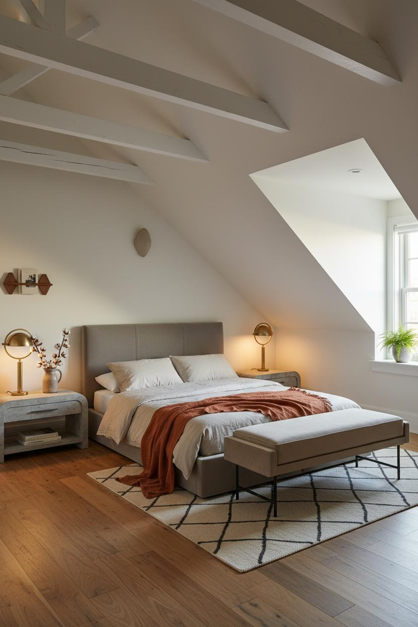 Attic Guest Bedroom Low Ceiling Design