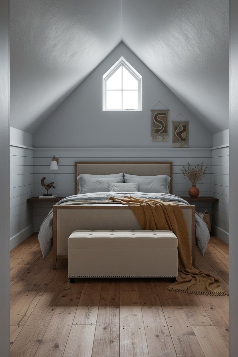 Attic Guest Bedroom Low Ceiling Design