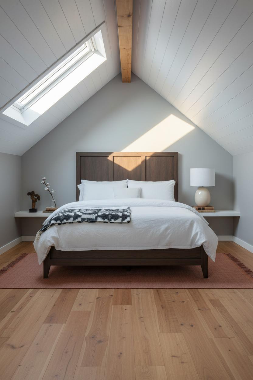 Attic Loft Bedroom Skylight Sloped Ceiling
