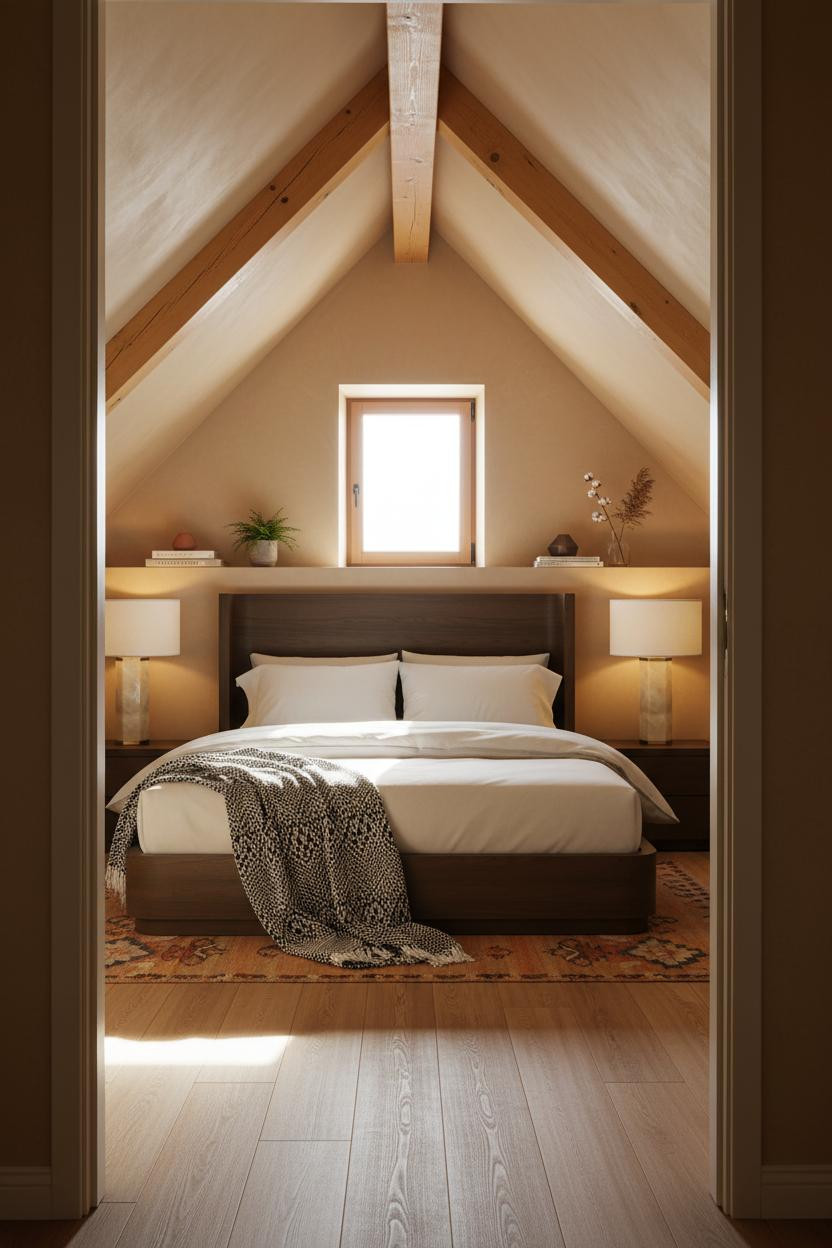 Attic Loft Bedroom Sloped Ceiling Dormer