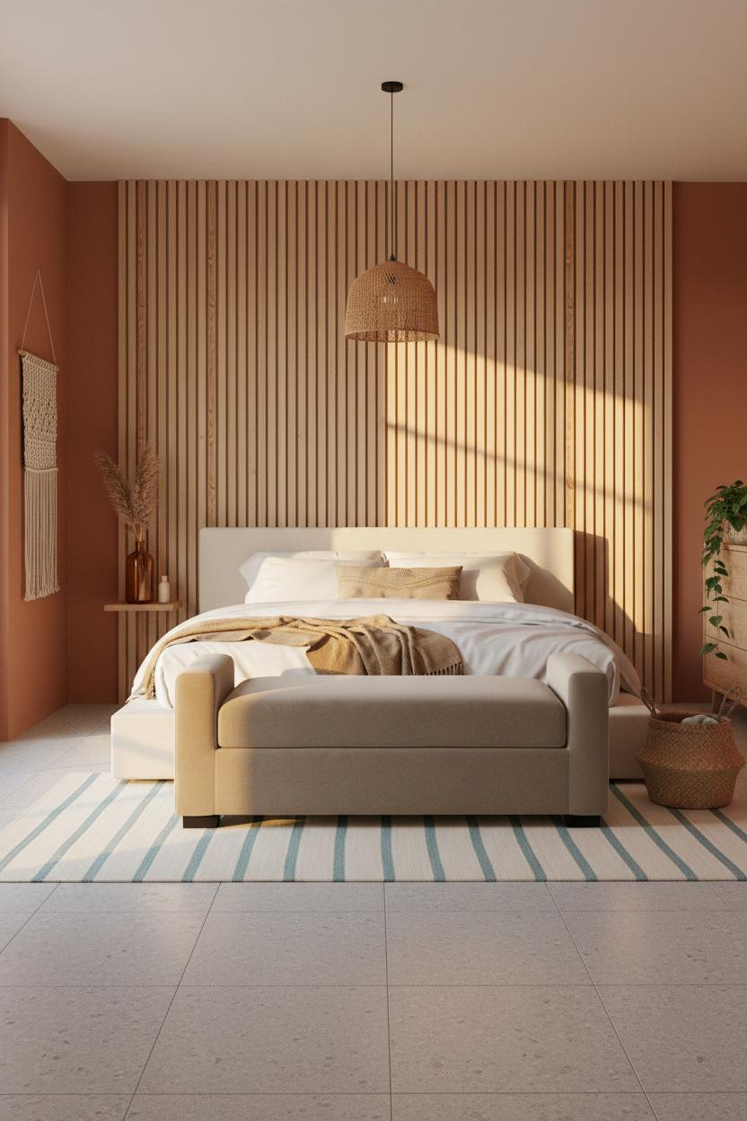 Beachy Teen Bedroom Coastal Wood Paneling