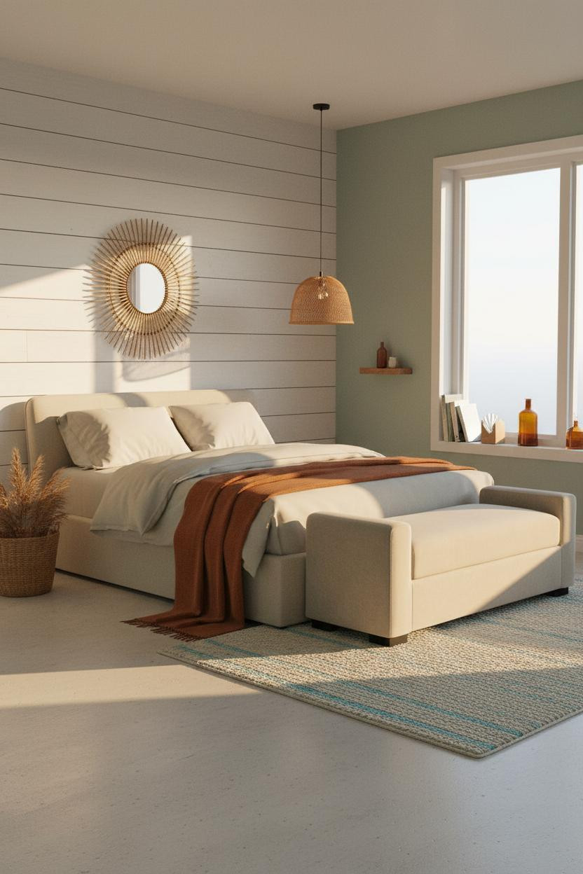 Beachy Teen Bedroom Shiplap Coastal Light