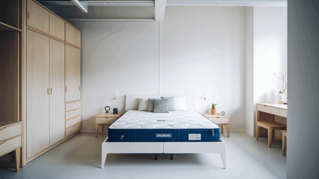 IKEA bedroom showroom with mattress display