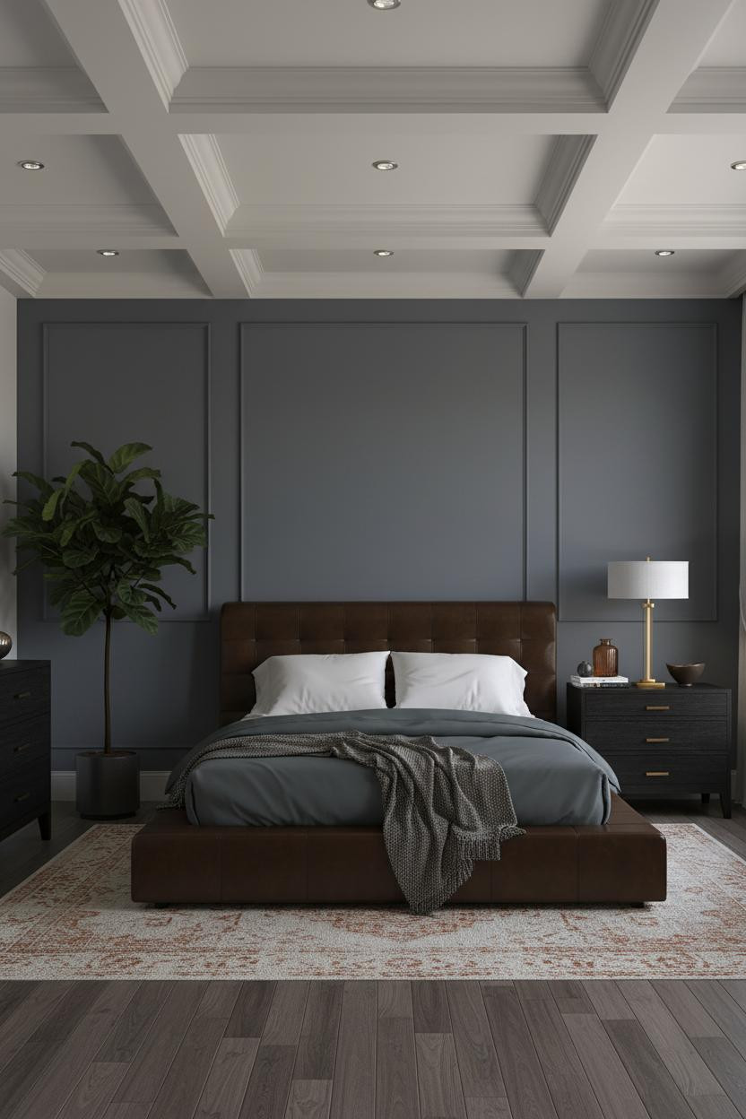 Black Bed Frame Bedroom Moody Transitional