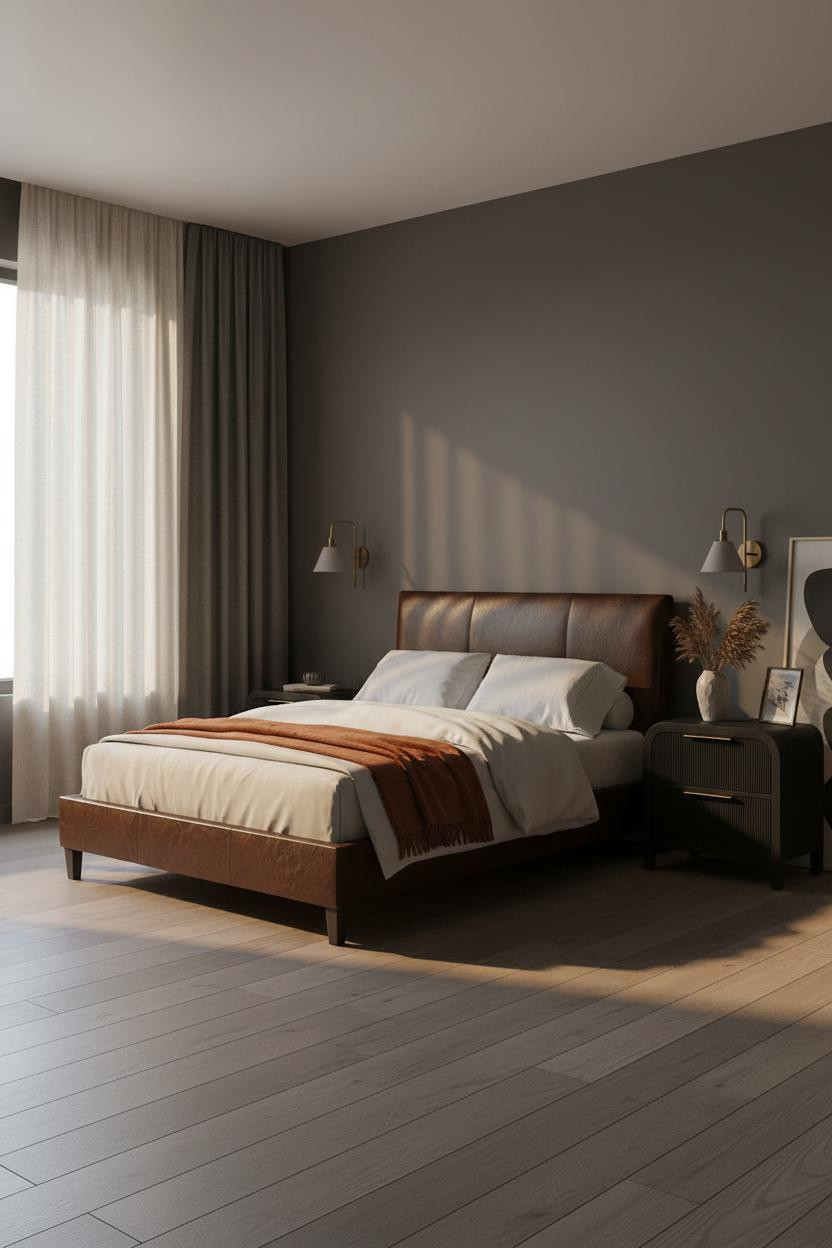 Black Bed Frame Japandi Bedroom Morning Light