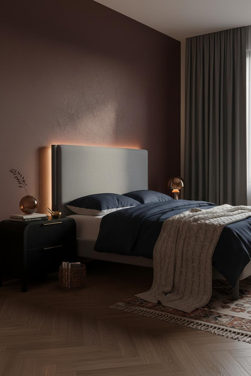 Black Bedframe Bedroom Dark Feminine Design