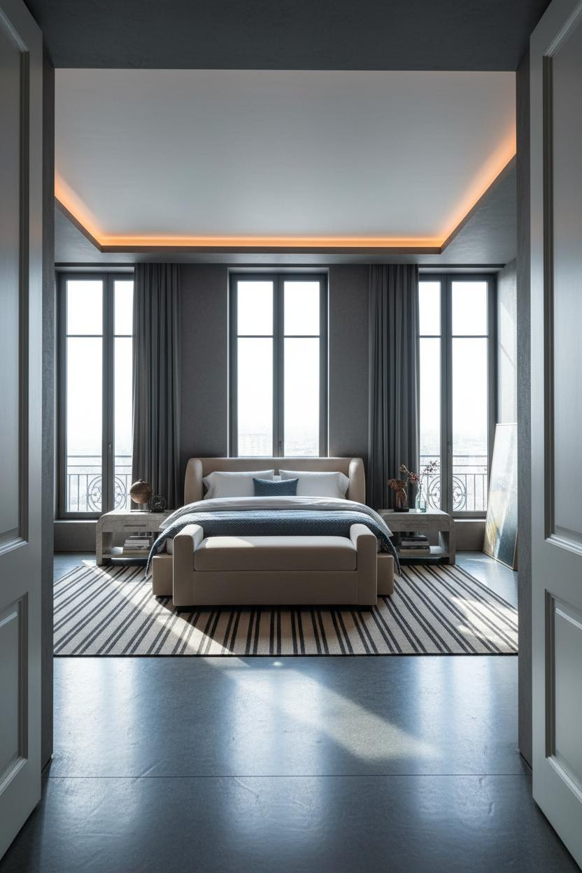 Classy Bedroom Luxury Cove Lighting Design