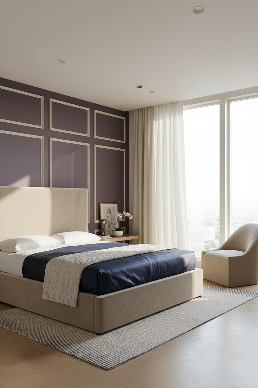 Classy Bedroom Plum Accent Wall Women