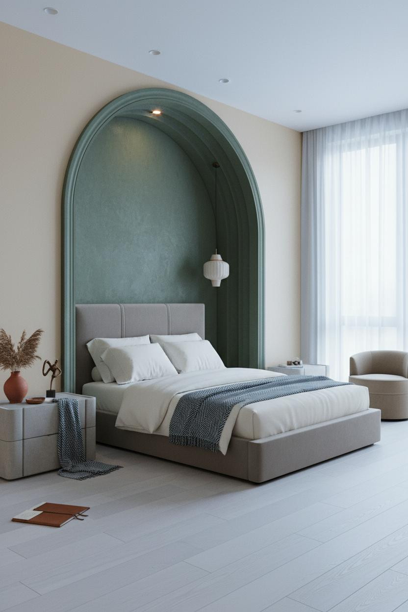 Classy Bedroom Sage Green Alcove Furniture