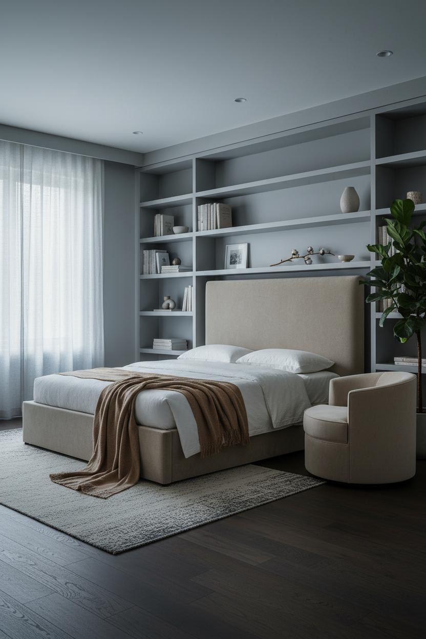 Classy Bedroom Women Dove Grey Builtin