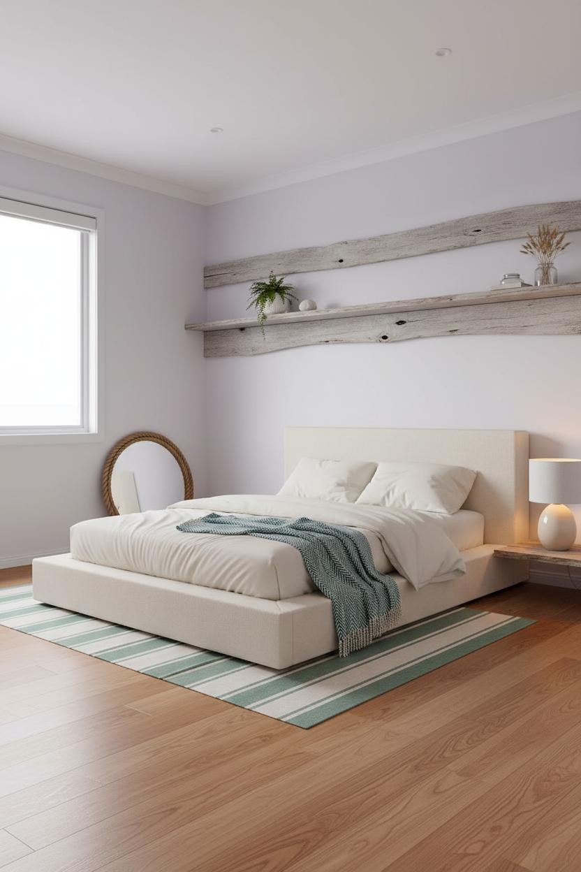 Coastal Teen Bedroom Driftwood Shelving