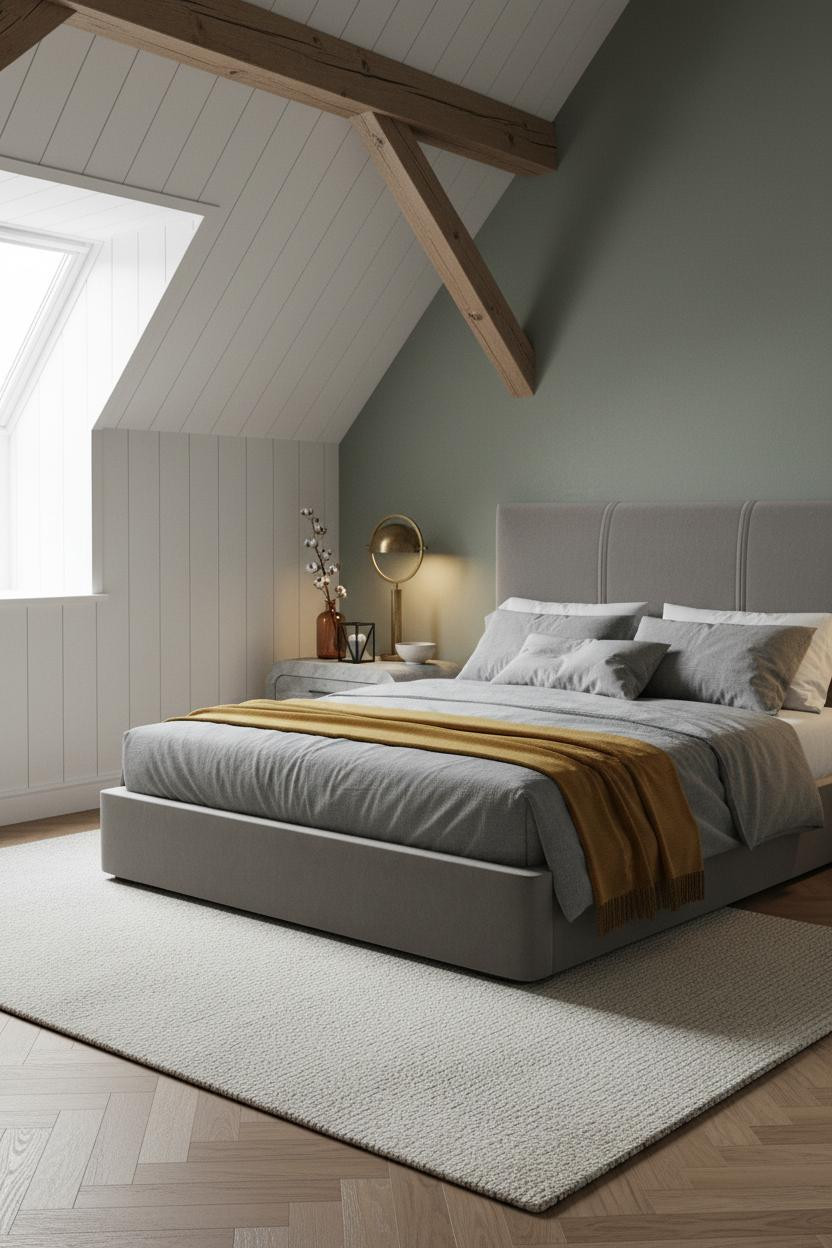 Cozy Attic Bedroom Farmhouse Design Board and Batten