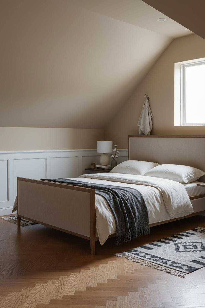 Cozy Attic Bedroom Low Ceiling Design