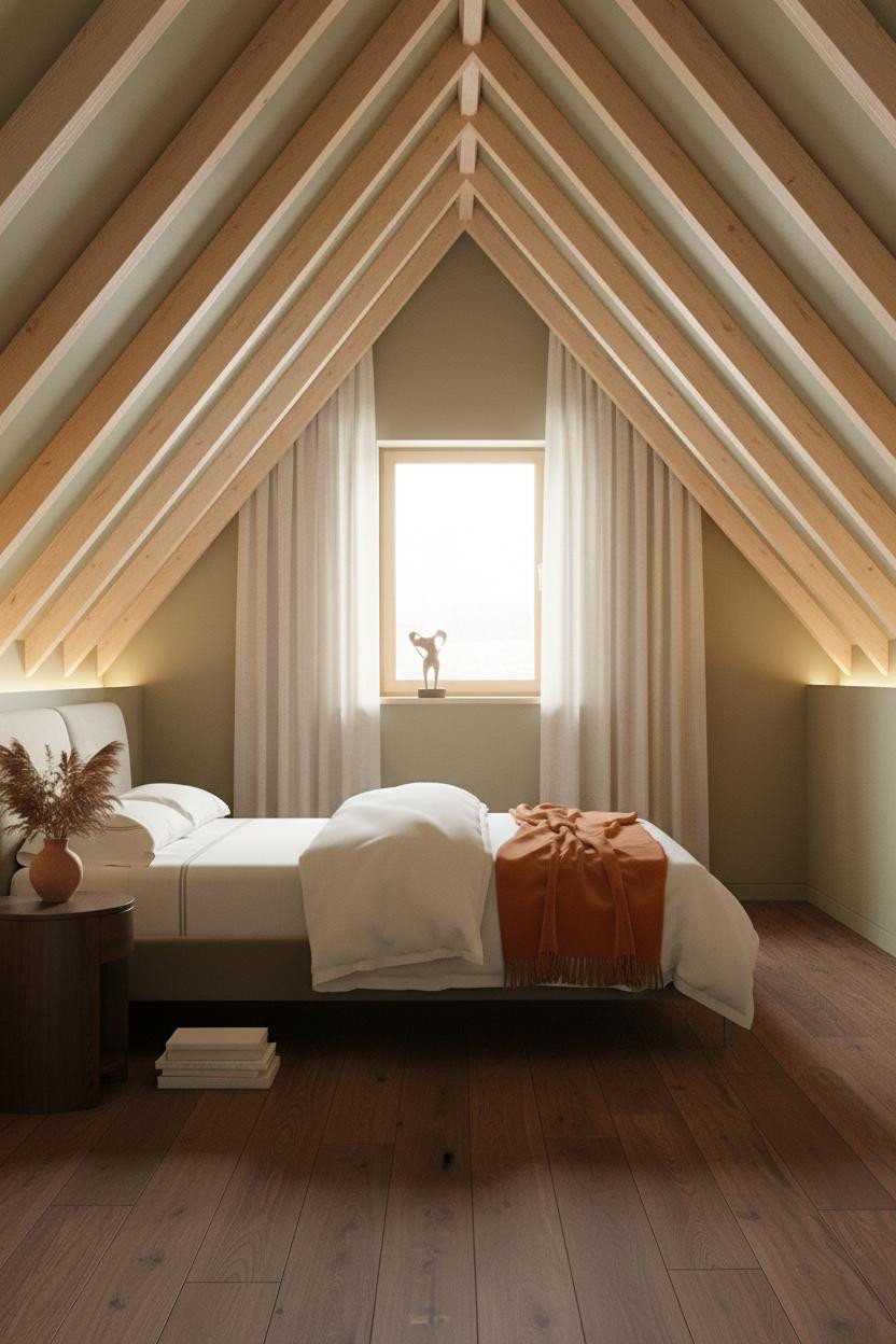 Cozy Attic Bedroom Low Ceiling Modern