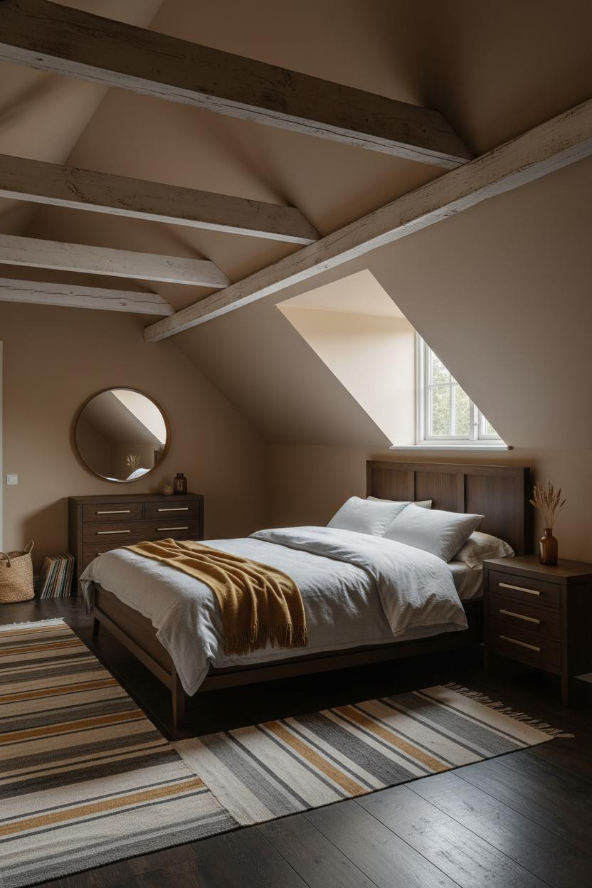 Cozy Attic Bedroom Low Ceiling Scandi