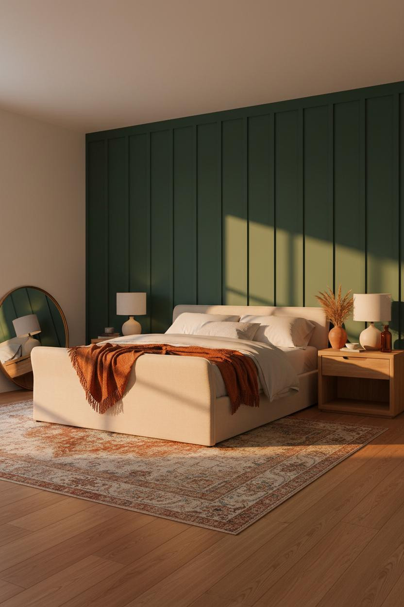 Cozy Bedroom Lighting Warm Lamps Forest Green