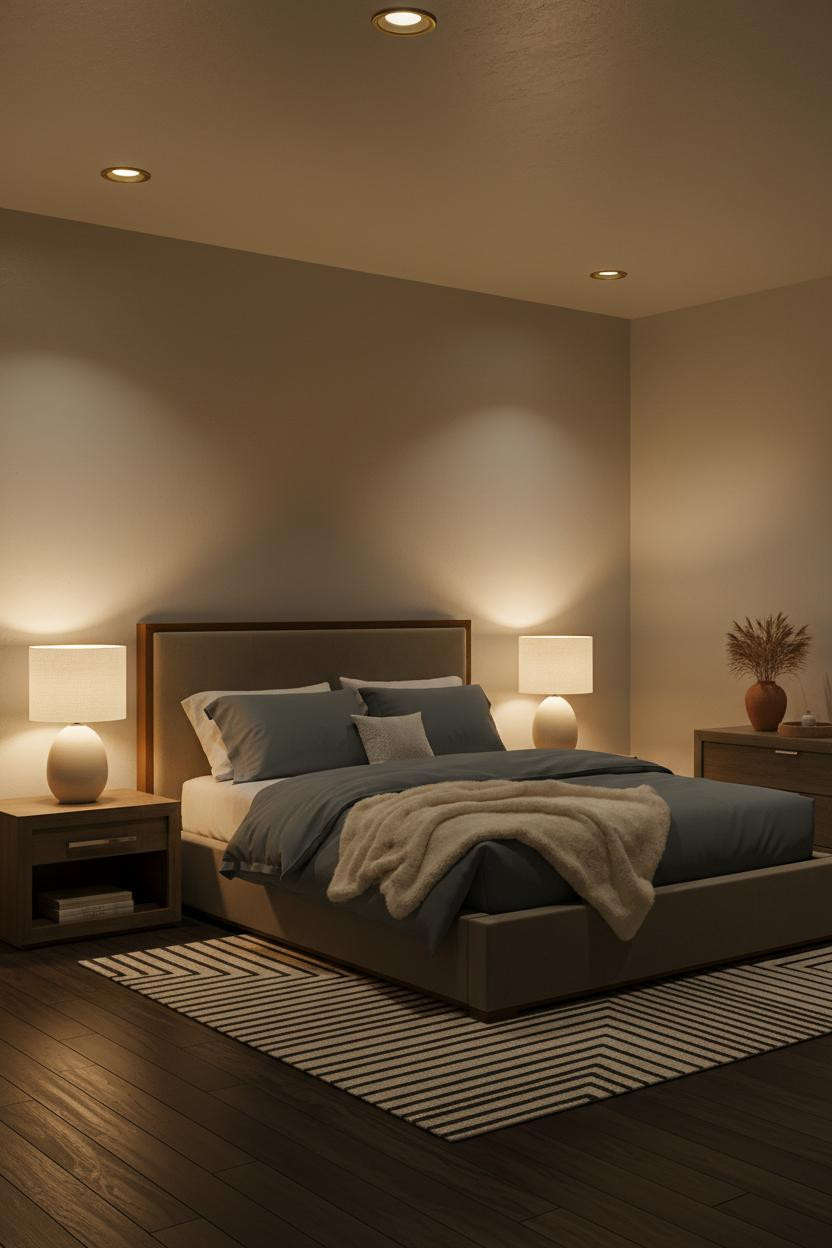 Cozy Bedroom Lighting Warm Recessed Fixtures