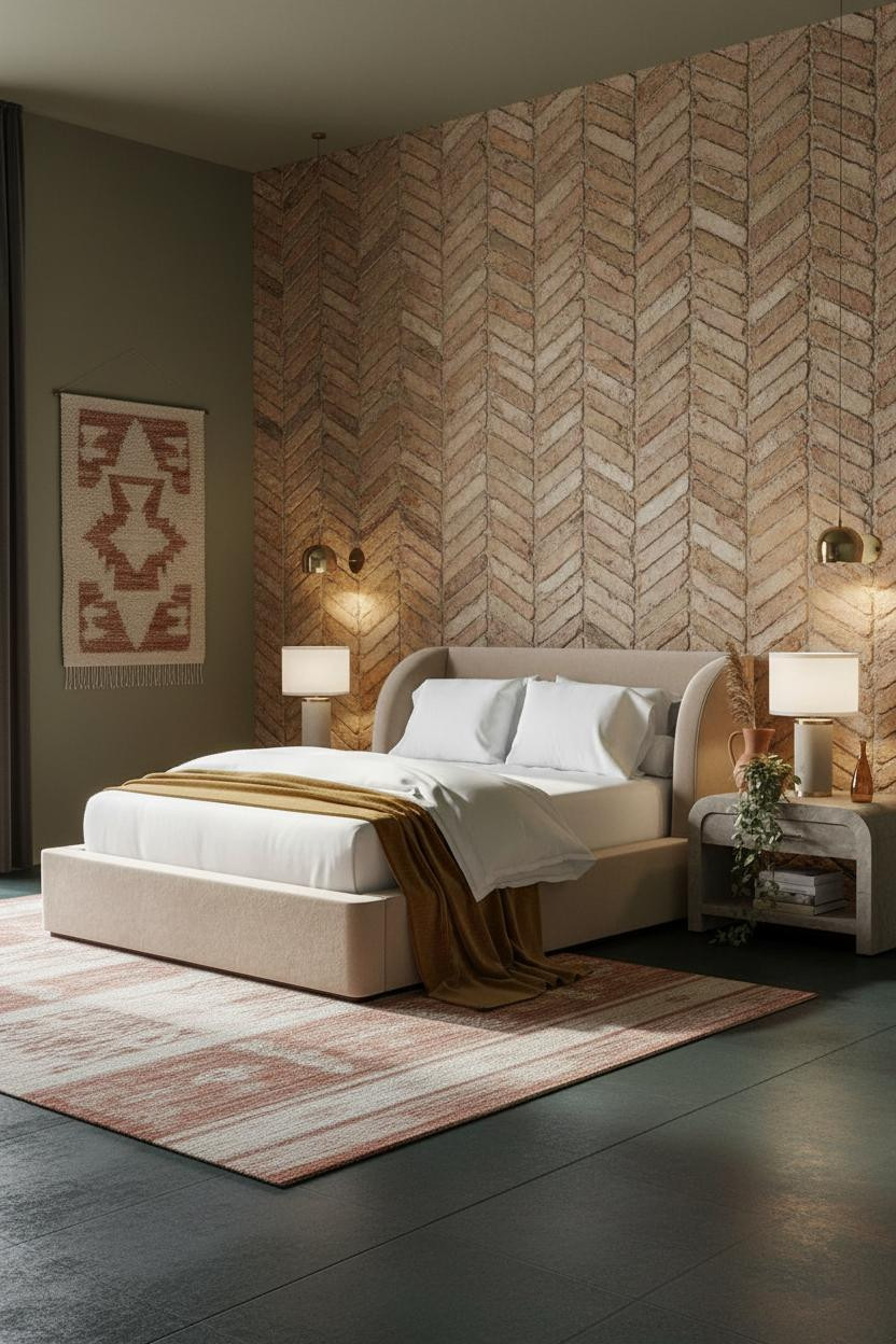 Cozy Bedroom Lighting Warm Sconces Brick