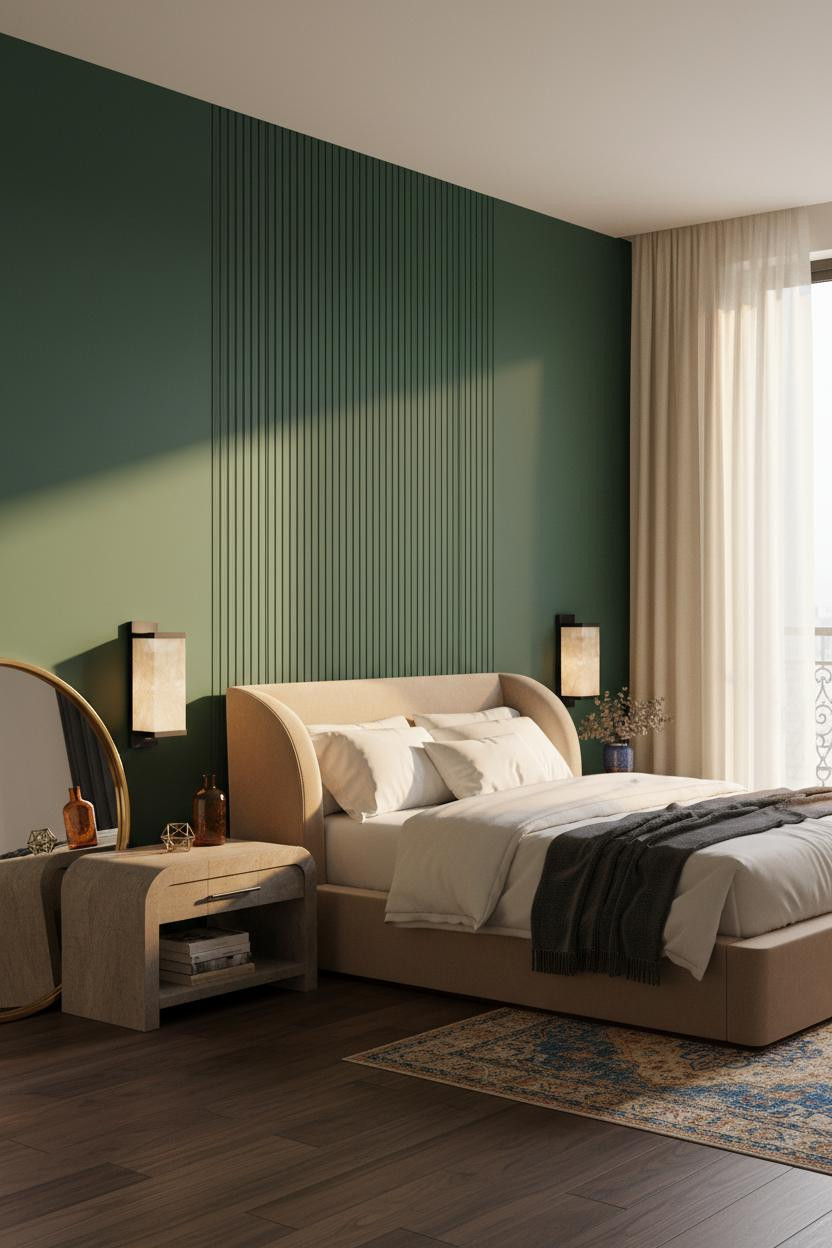 Cozy Colorful Bedroom Jewel Tones Forest Green