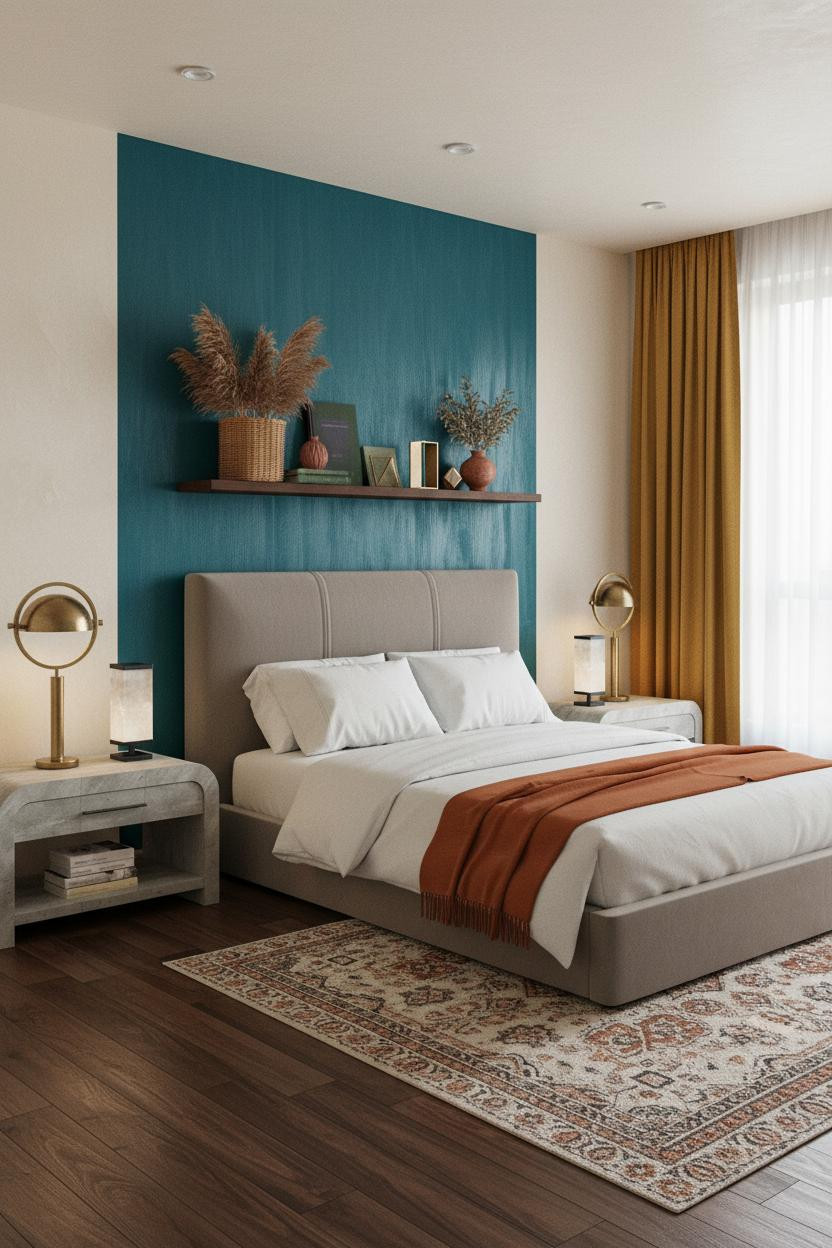 Cozy Colorful Bedroom Jewel Tones Teal