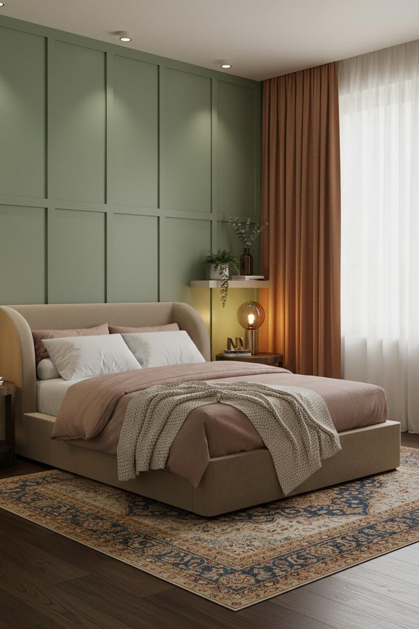 Cozy Colorful Bedroom Sage Green Jewel Tones