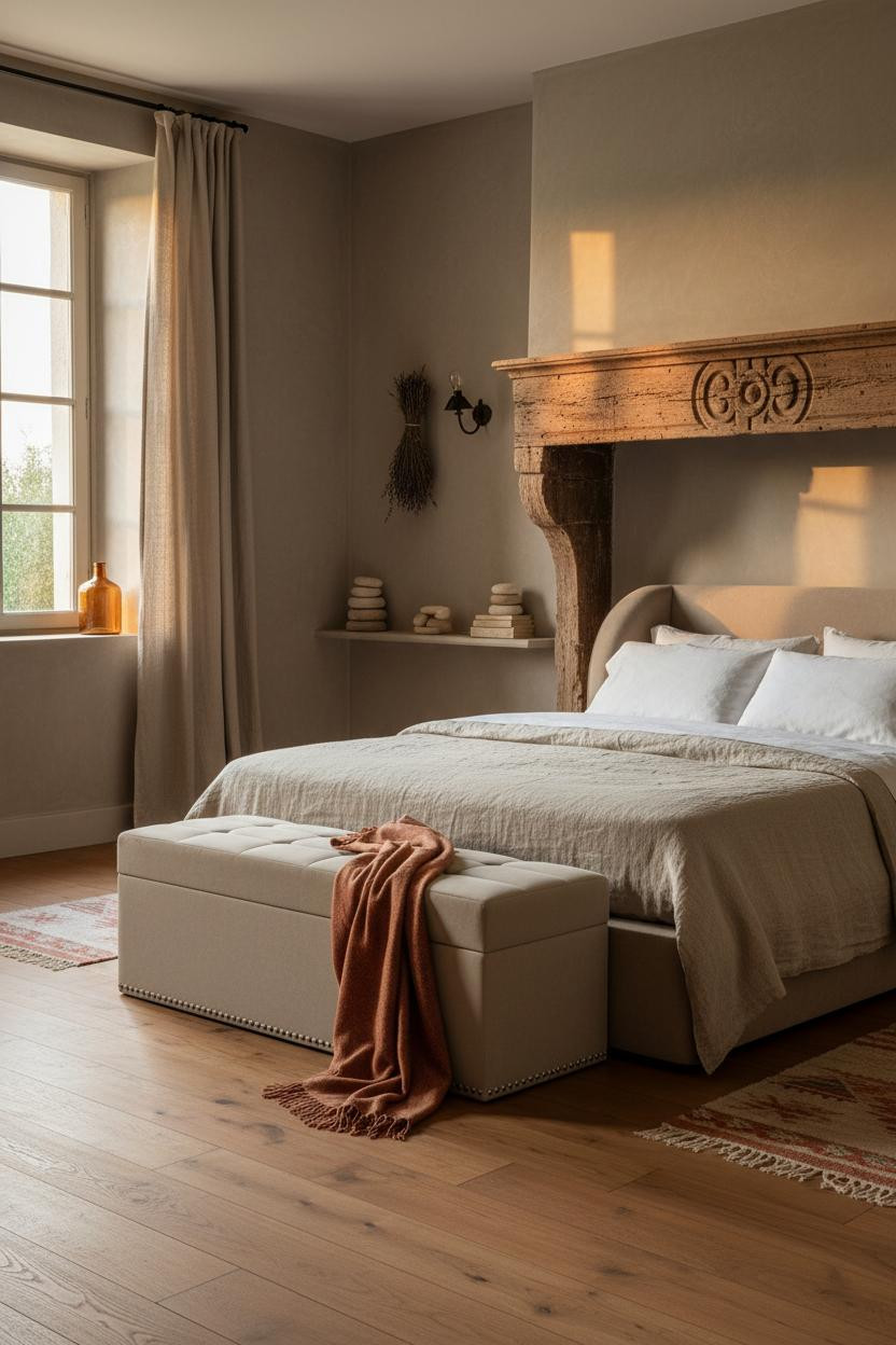 Cozy Cottage Bedroom Vintage Mantel Light