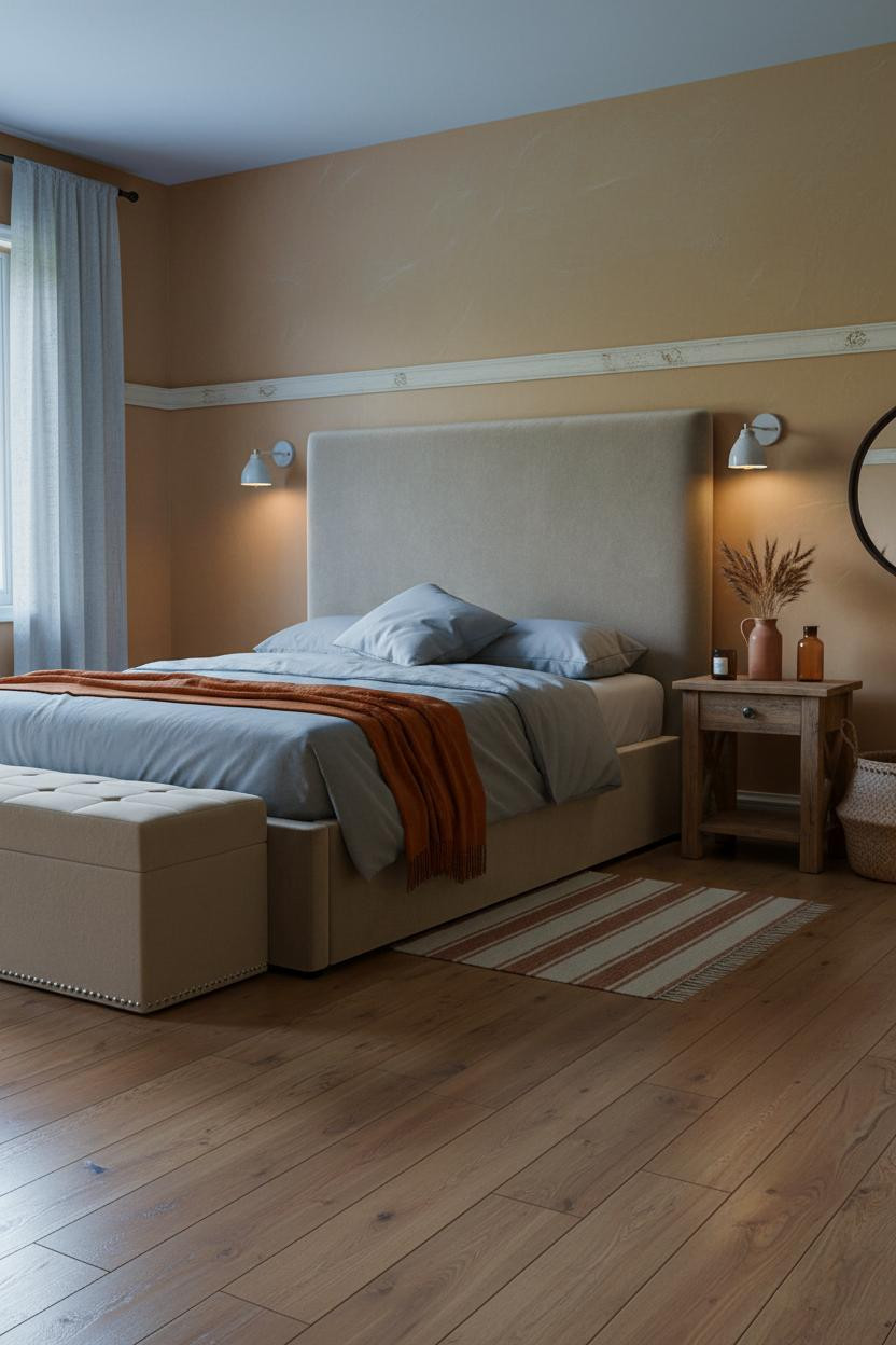 Cozy Cottage Bedroom Vintage Picture Rail