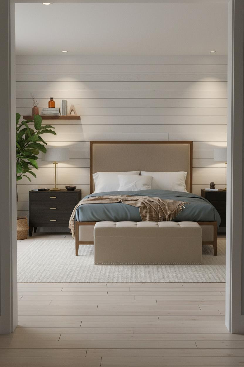 Cozy Country Bedroom Shiplap Farmhouse