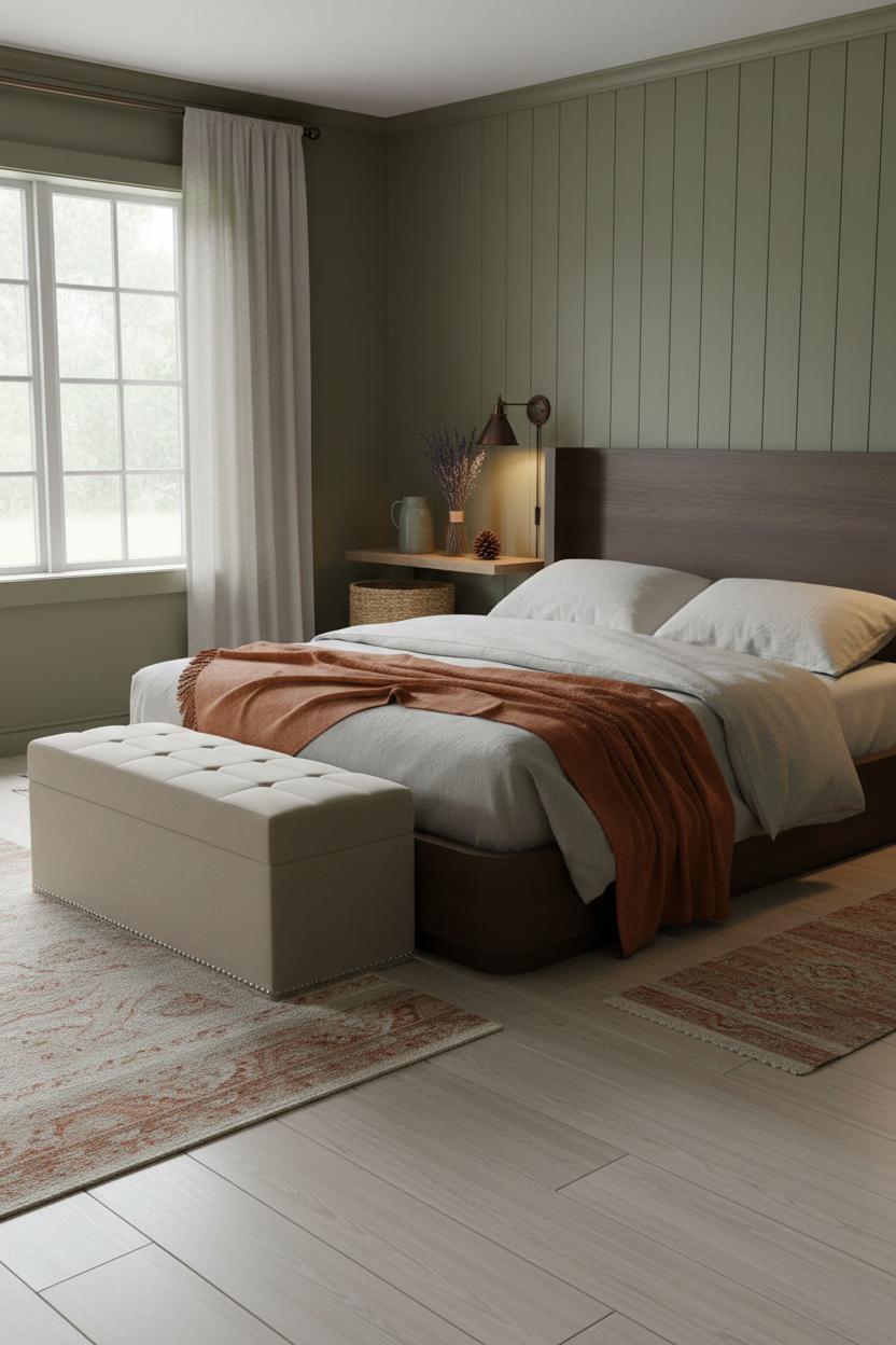 Cozy Country Bedroom Shiplap Olive